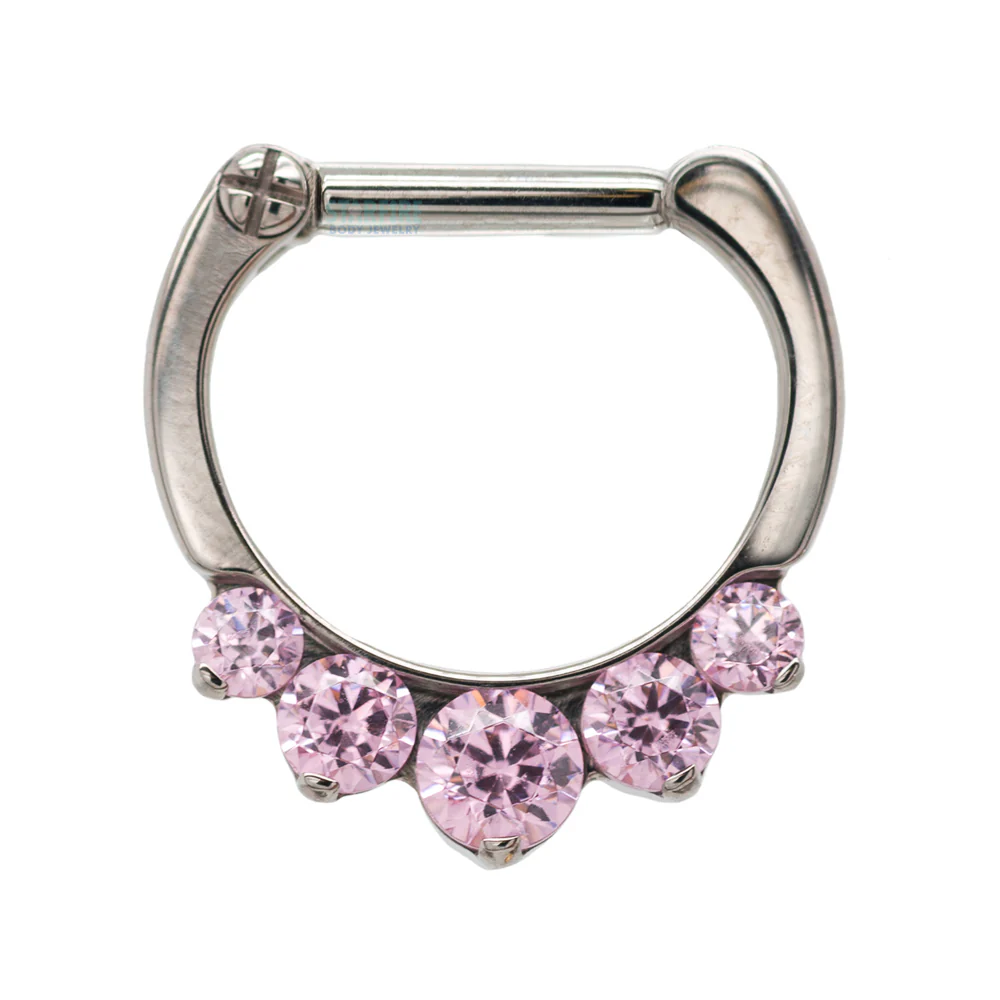 "Odyssey" Clicker #6 with 5 Graduated Faceted Gems- 16 ga. 1/4" post - Image 11