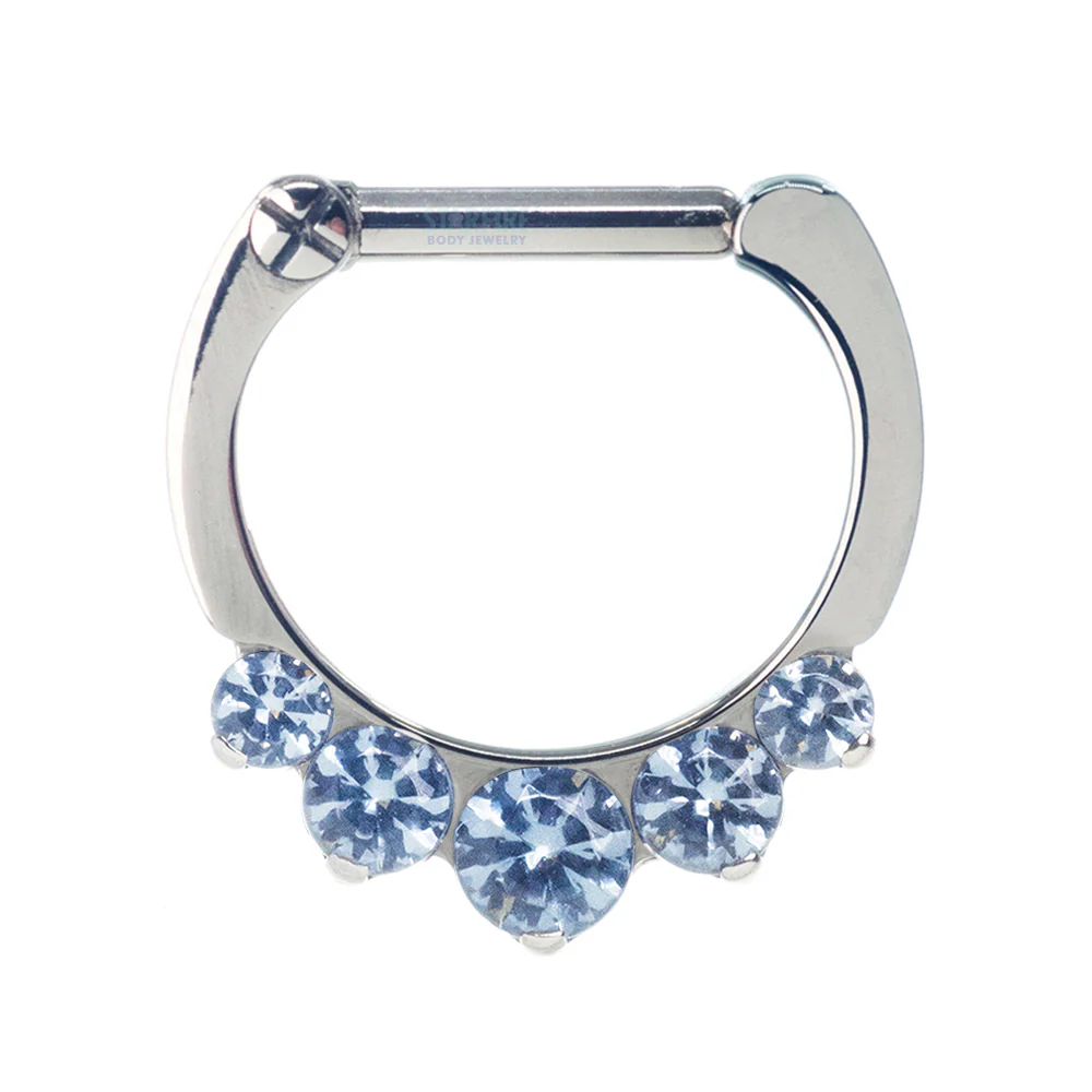 "Odyssey" Clicker #6 with 5 Graduated Faceted Gems- 16 ga. 1/4" post - Image 14