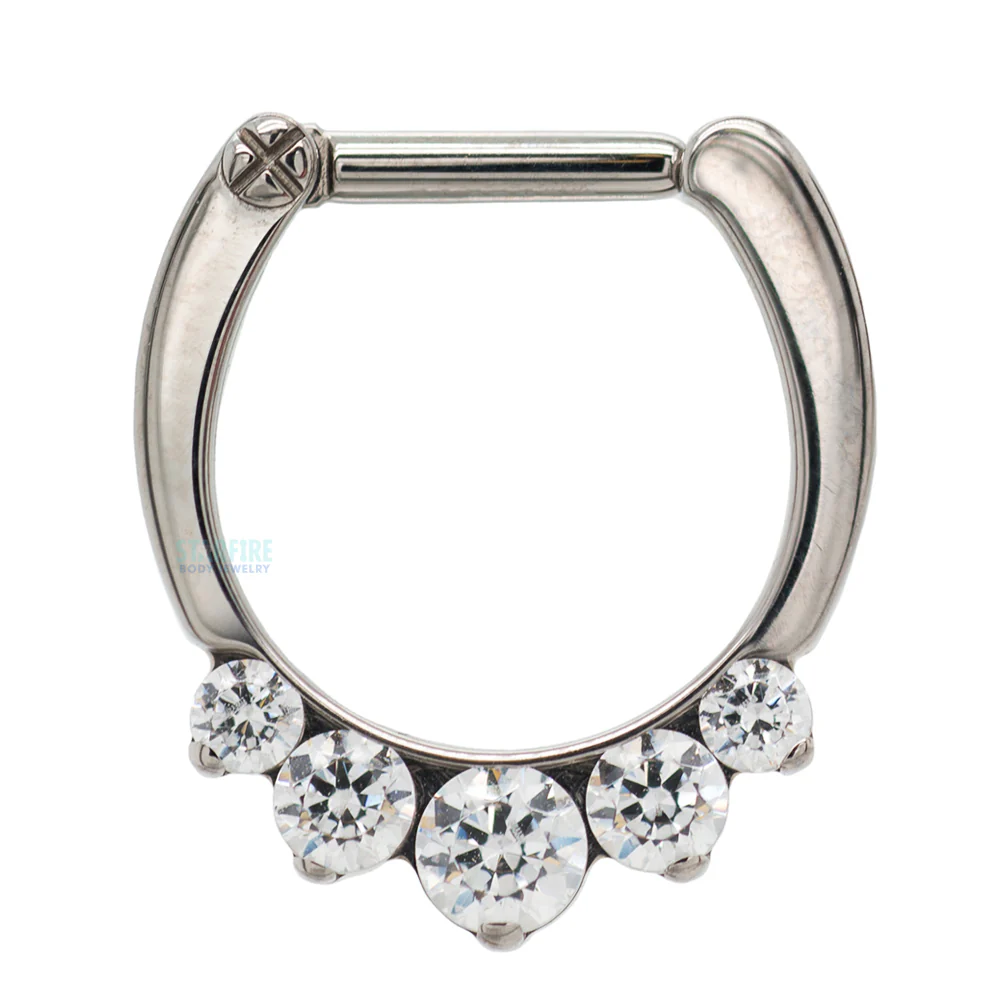 "Odyssey" Clicker #6 with 5 Graduated Faceted Gems- 16 ga. 1/4" post - Image 15