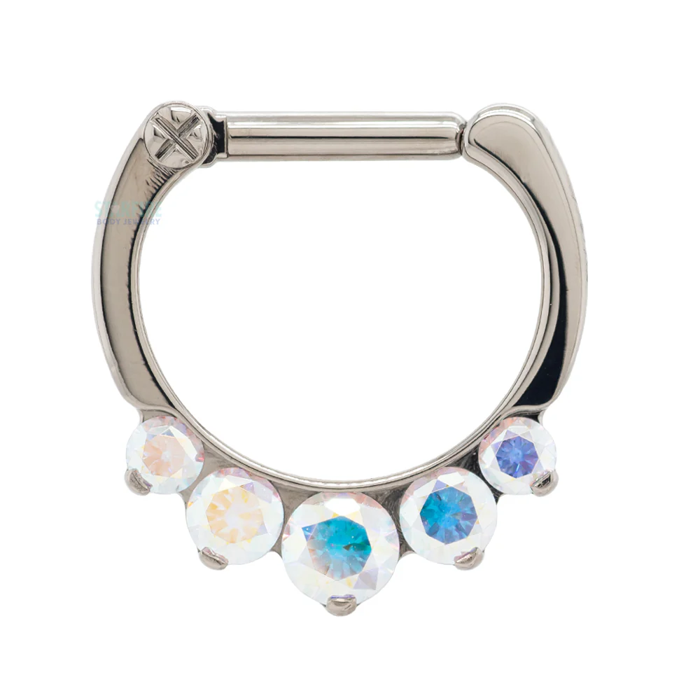 "Odyssey" Clicker #6 with 5 Graduated Faceted Gems- 16 ga. 1/4" post - Image 16