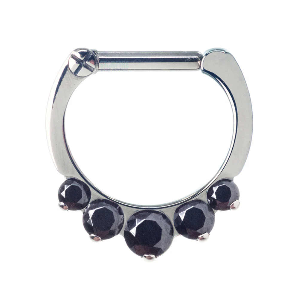 "Odyssey" Clicker #6 with 5 Graduated Faceted Gems- 16 ga. 1/4" post - Image 17