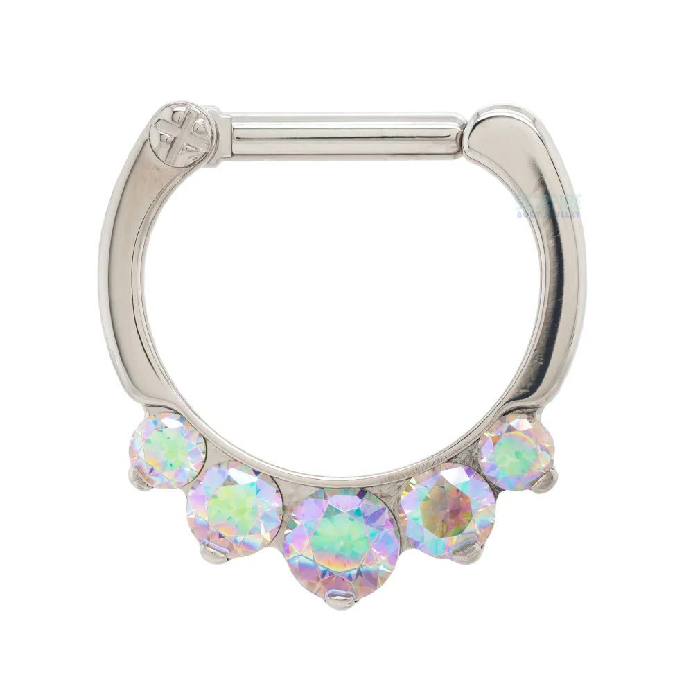 "Odyssey" Clicker #6 with 5 Graduated Faceted Gems- 16 ga. 1/4" post - Image 18