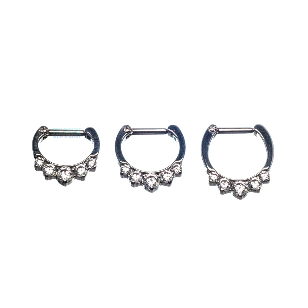 "Odyssey" Clicker #6 with 5 Graduated Faceted Gems- 16 ga. 1/4" post - Image 3