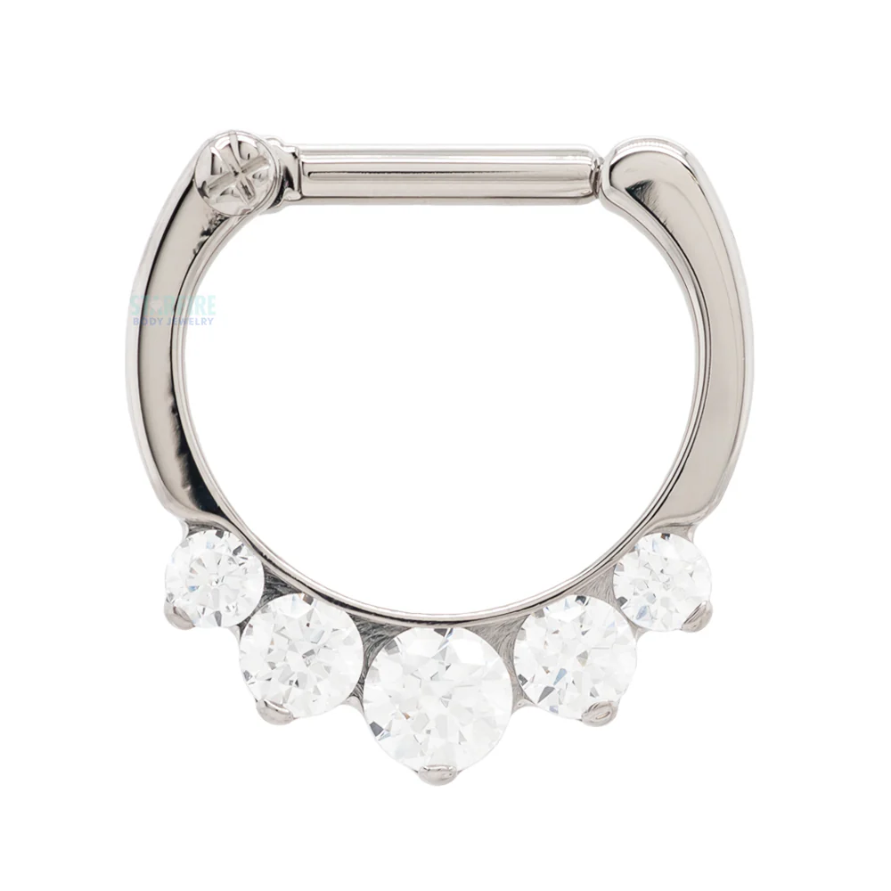 "Odyssey" Clicker #6 with 5 Graduated Faceted Gems- 16 ga. 1/4" post - Image 9