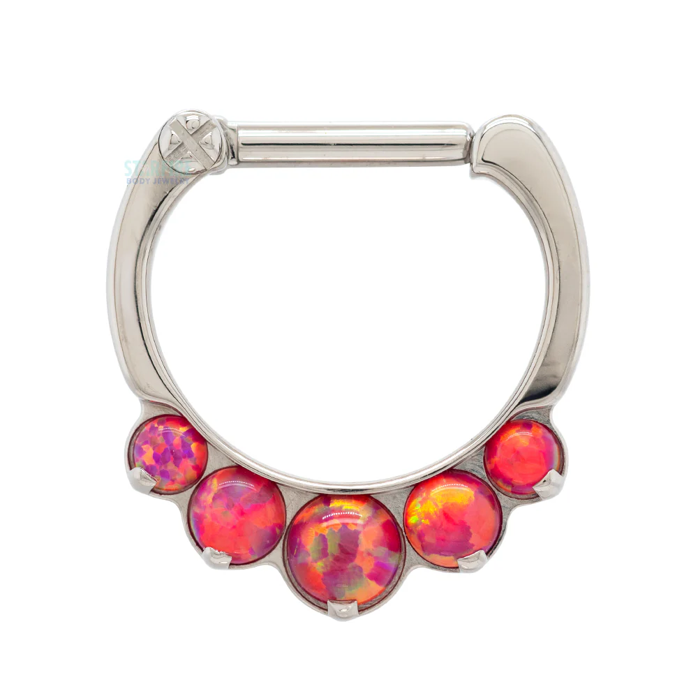 "Odyssey" Clicker #8 with 5 Graduated Opals - 16 ga. 1/4" post - Image 10