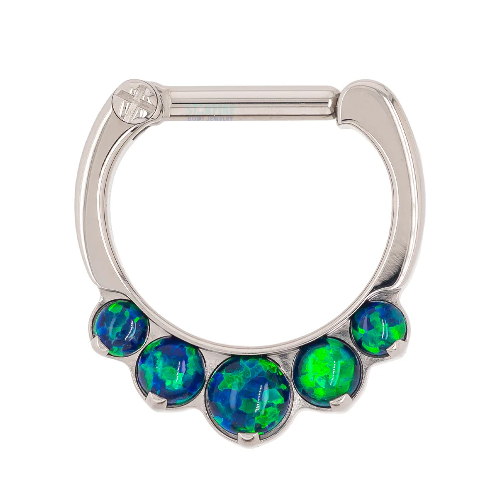 "Odyssey" Clicker #8 with 5 Graduated Opals - 16 ga. 1/4" post - Image 6