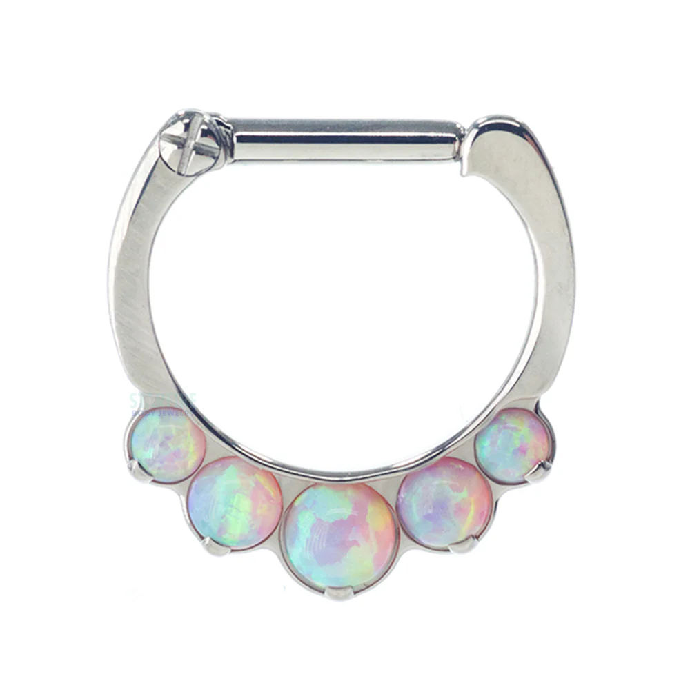 "Odyssey" Clicker #8 with 5 Graduated Opals - 16 ga. 1/4" post - Image 7