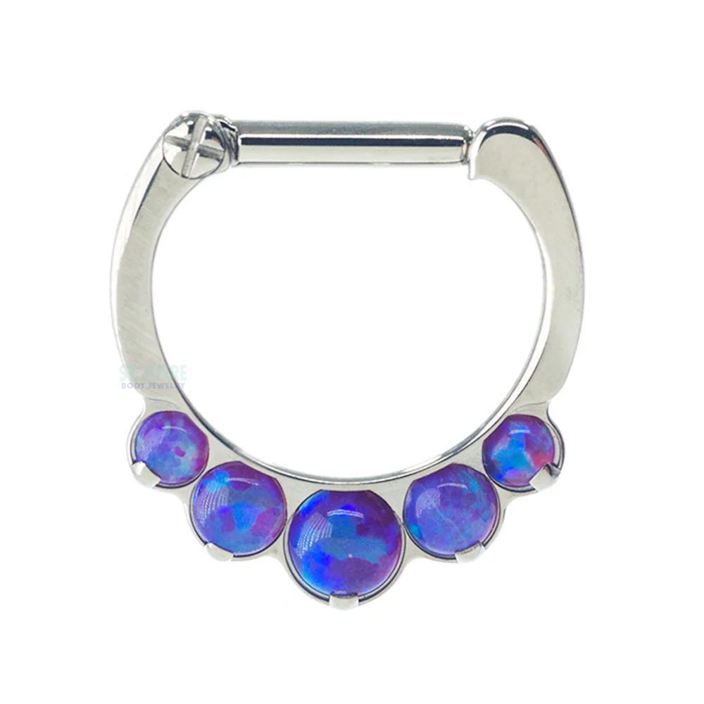 "Odyssey" Clicker #8 with 5 Graduated Opals - 16 ga. 1/4" post - Image 8