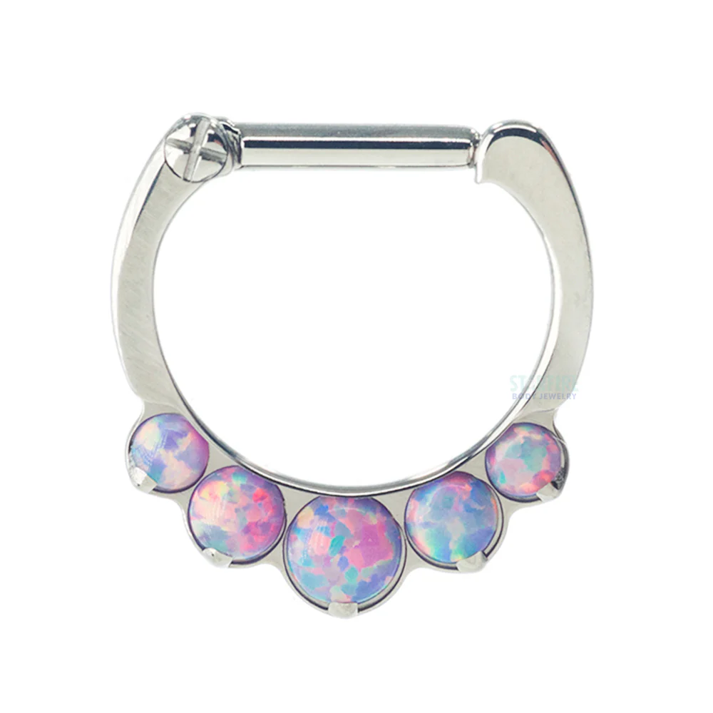 "Odyssey" Clicker #8 with 5 Graduated Opals - 16 ga. 1/4" post - Image 9