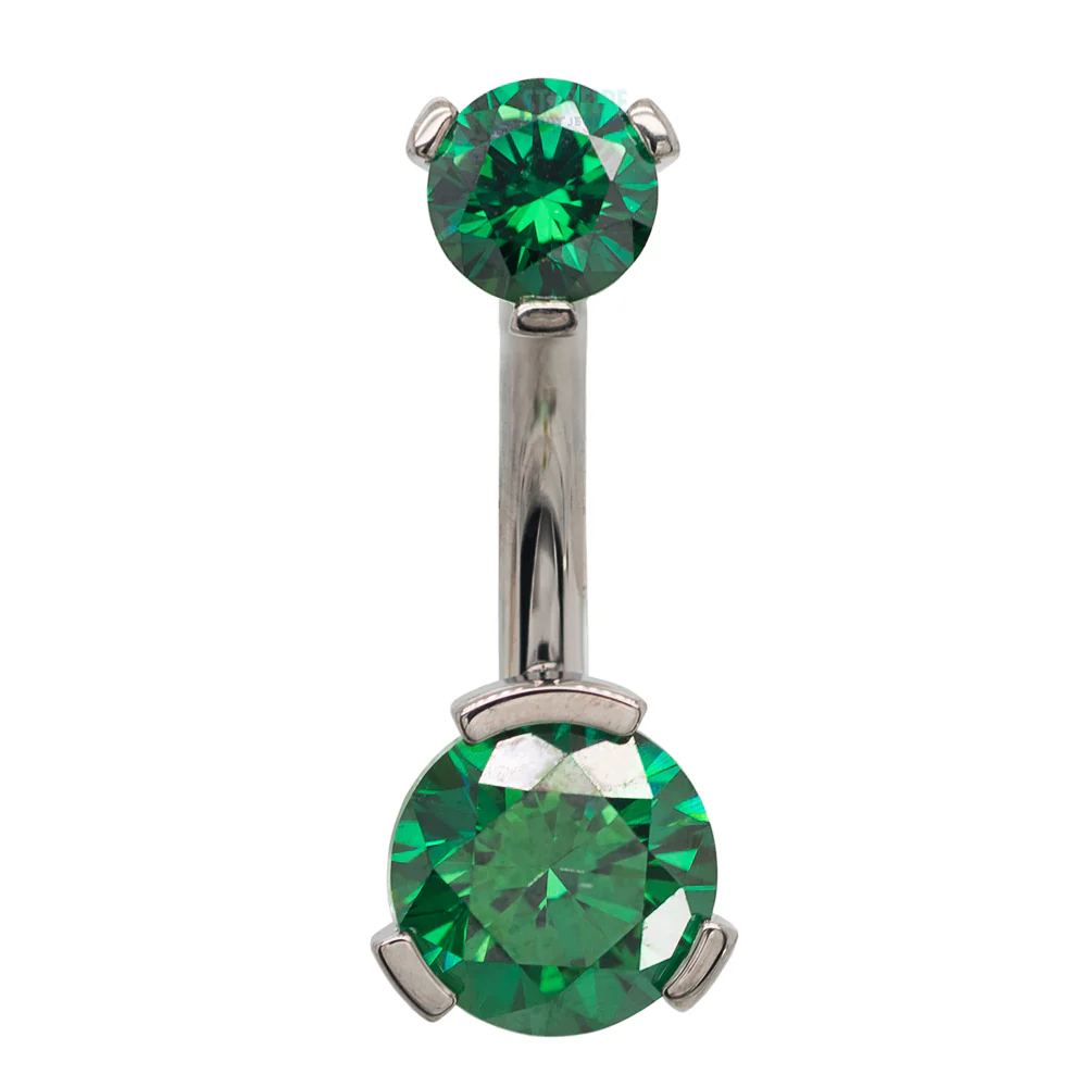 3 Prong-Set Faceted Gem Navel Curve - Image 10
