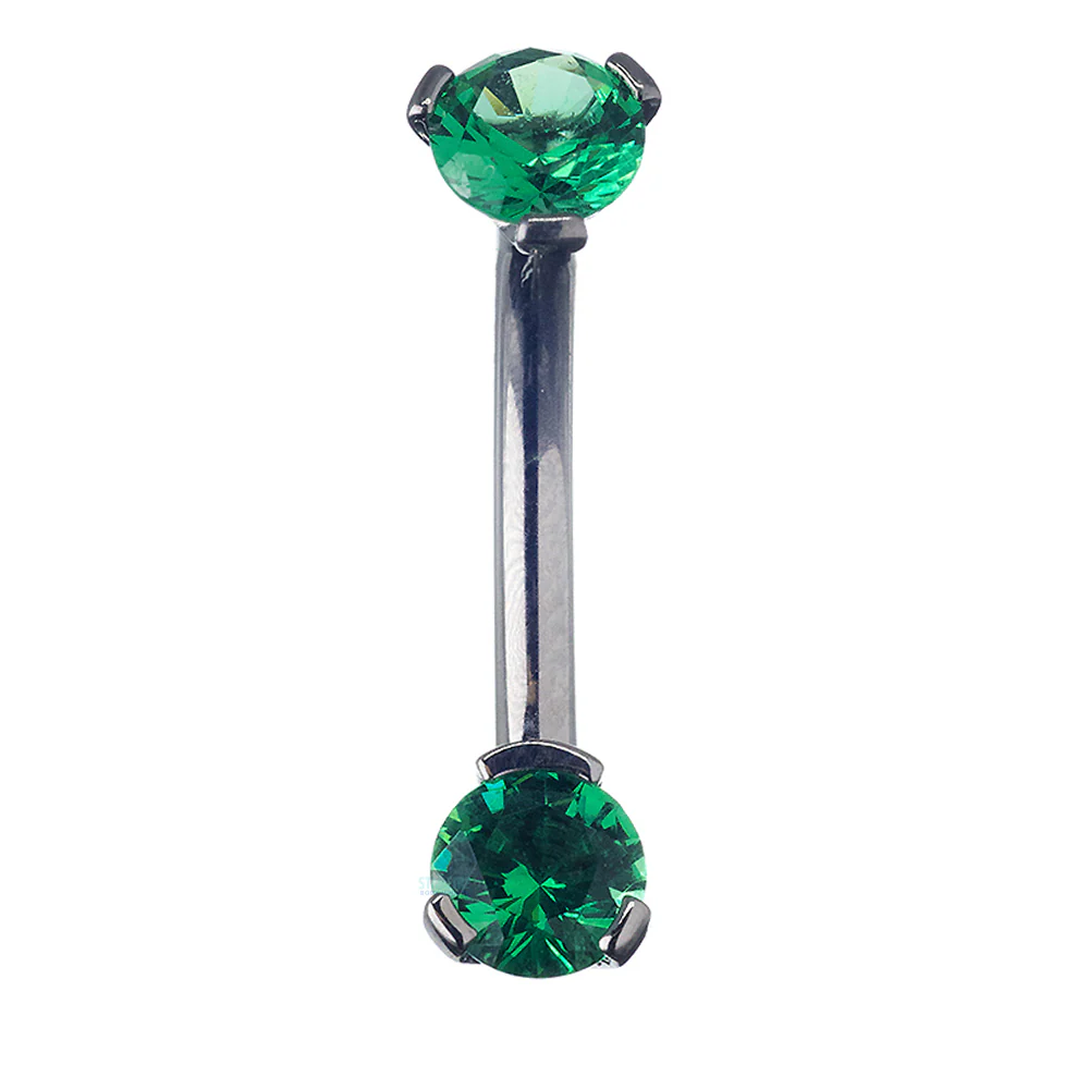 3 Prong-Set Faceted Gem Navel Curve - Image 11