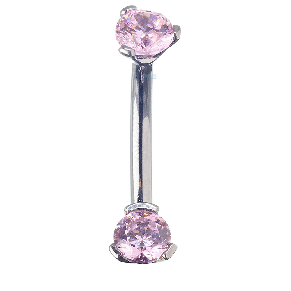 3 Prong-Set Faceted Gem Navel Curve - Image 15