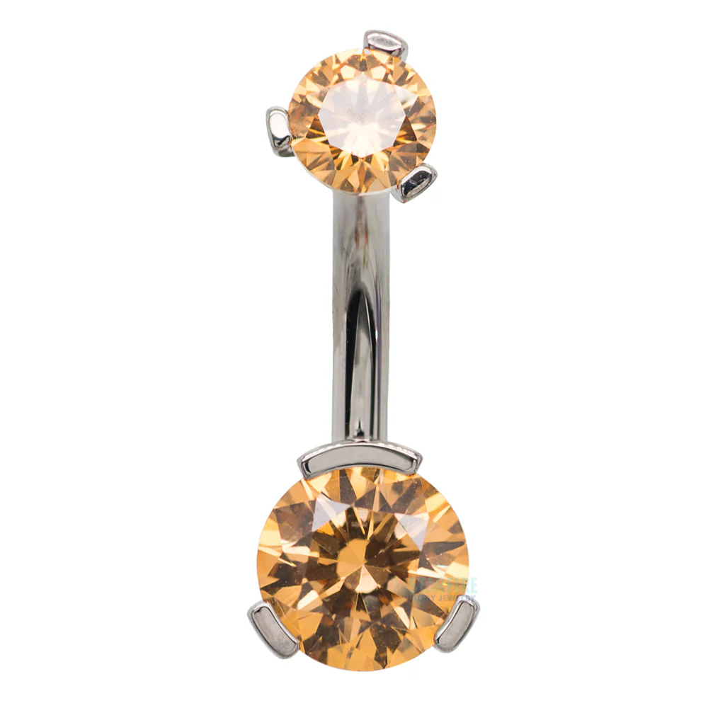 3 Prong-Set Faceted Gem Navel Curve - Image 16