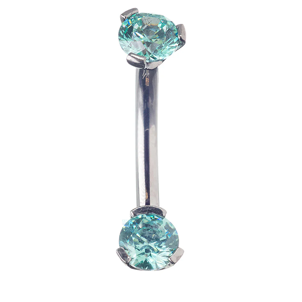 3 Prong-Set Faceted Gem Navel Curve - Image 21