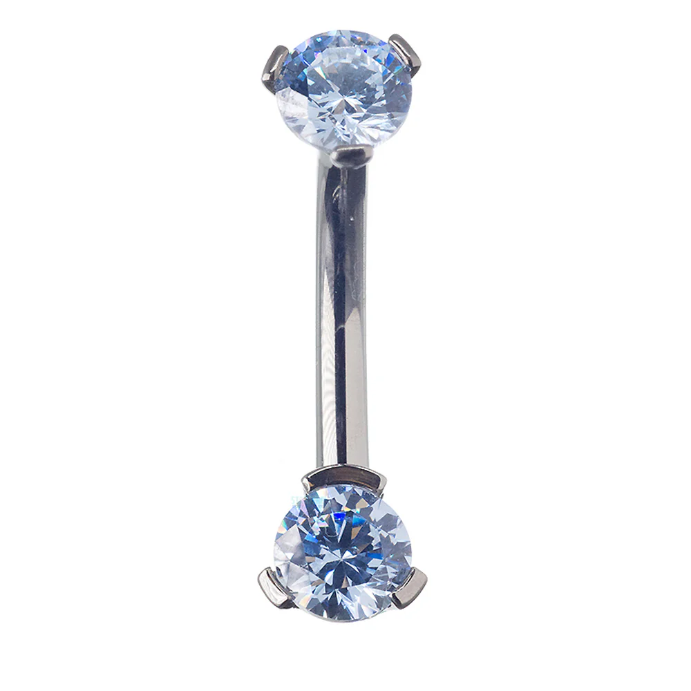 3 Prong-Set Faceted Gem Navel Curve - Image 23