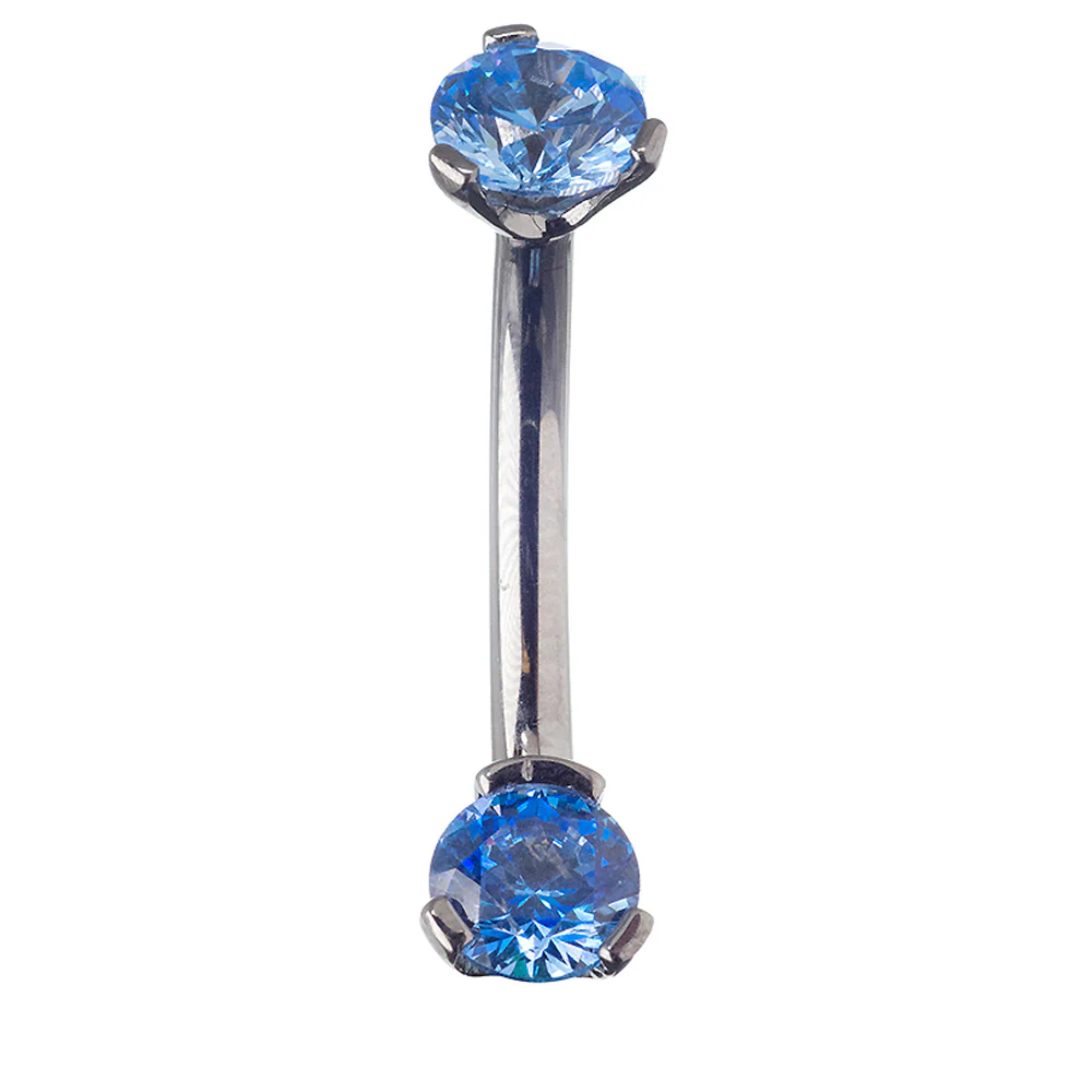 3 Prong-Set Faceted Gem Navel Curve - Image 25