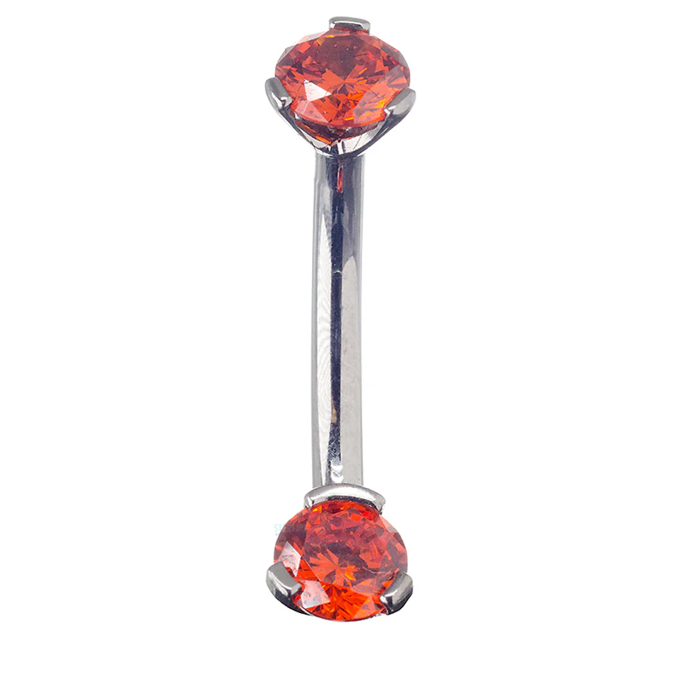 3 Prong-Set Faceted Gem Navel Curve - Image 27