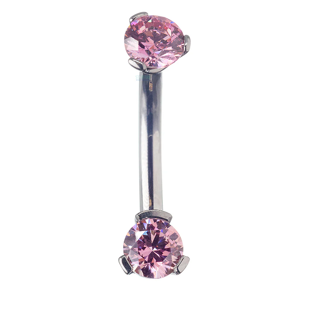 3 Prong-Set Faceted Gem Navel Curve - Image 31