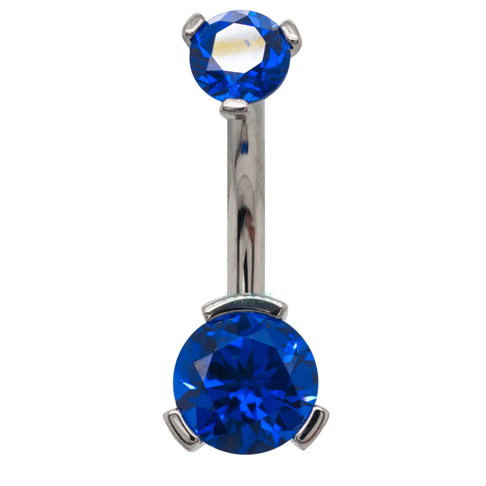 3 Prong-Set Faceted Gem Navel Curve - Image 38