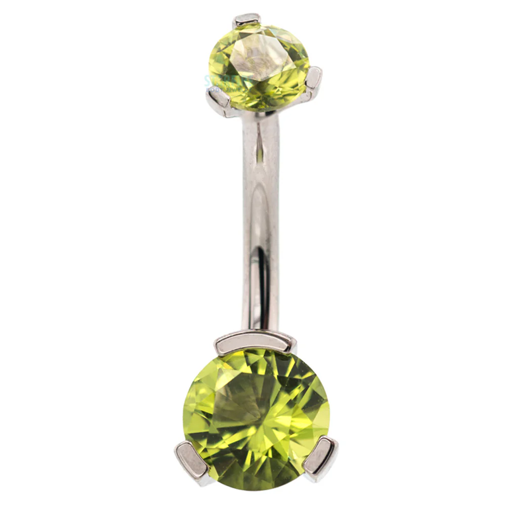 3 Prong-Set Faceted Gem Navel Curve - Image 45