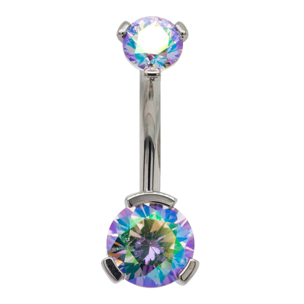 3 Prong-Set Faceted Gem Navel Curve - Image 49