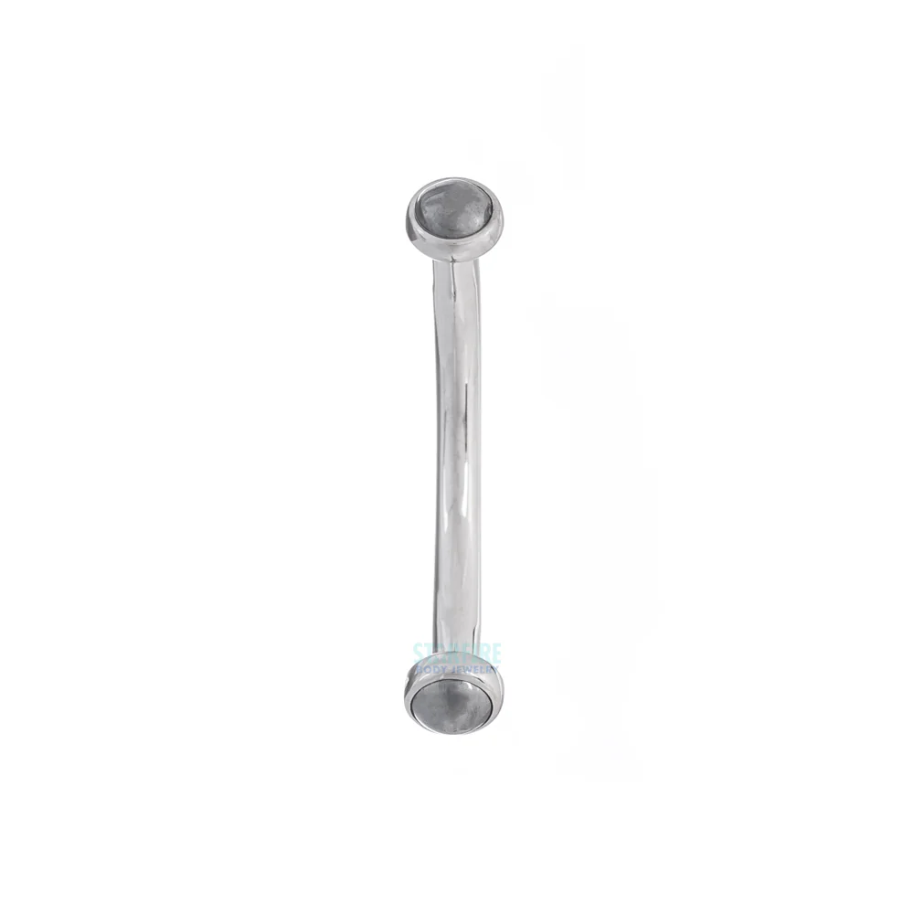 Natural Stone Cabochons in Bezel Curved Barbell - Image 10