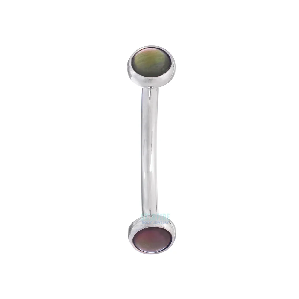 Natural Stone Cabochons in Bezel Curved Barbell - Image 11