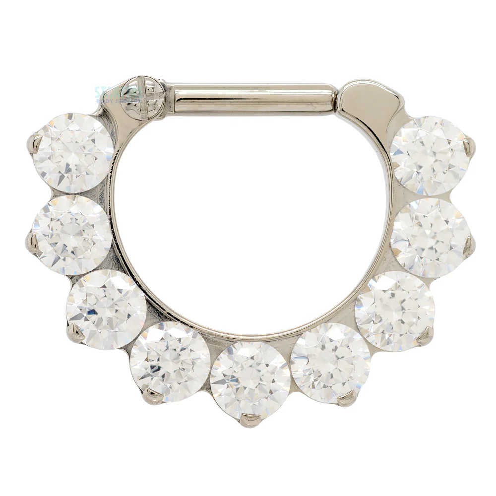 "Odyssey" Clicker #10 with Faceted Gems - 16 ga. 1/4" post - Image 3