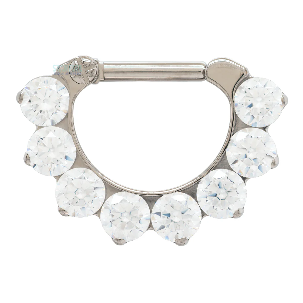 "Odyssey" Clicker #10 with Faceted Gems - 16 ga. 1/4" post - Image 4