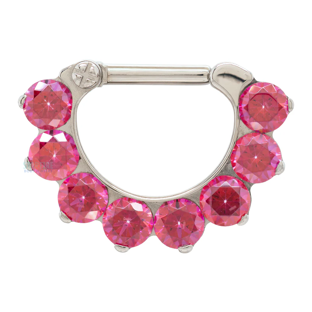 "Odyssey" Clicker #10 with Faceted Gems - 16 ga. 1/4" post - Image 5