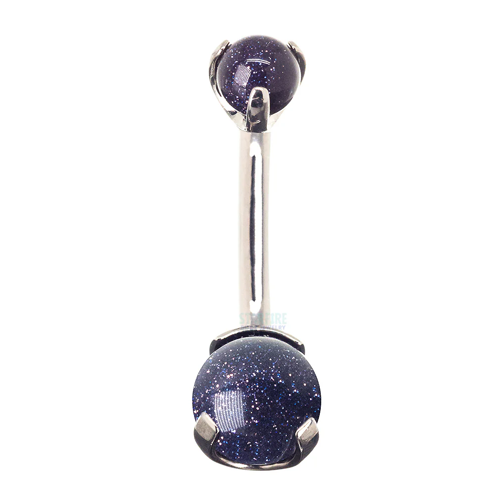 Stone Ball Navel Curve in Prong Setting - Image 4