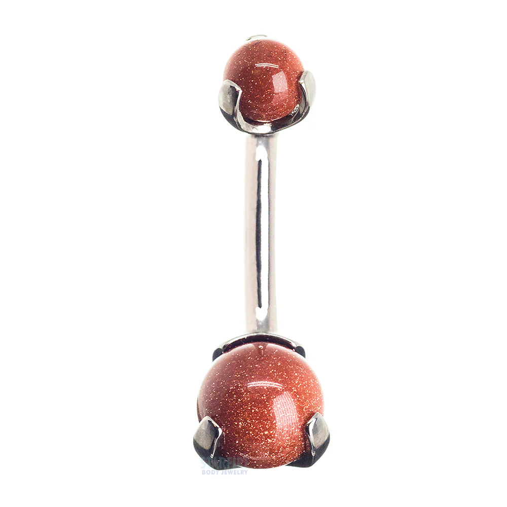 Stone Ball Navel Curve in Prong Setting - Image 5