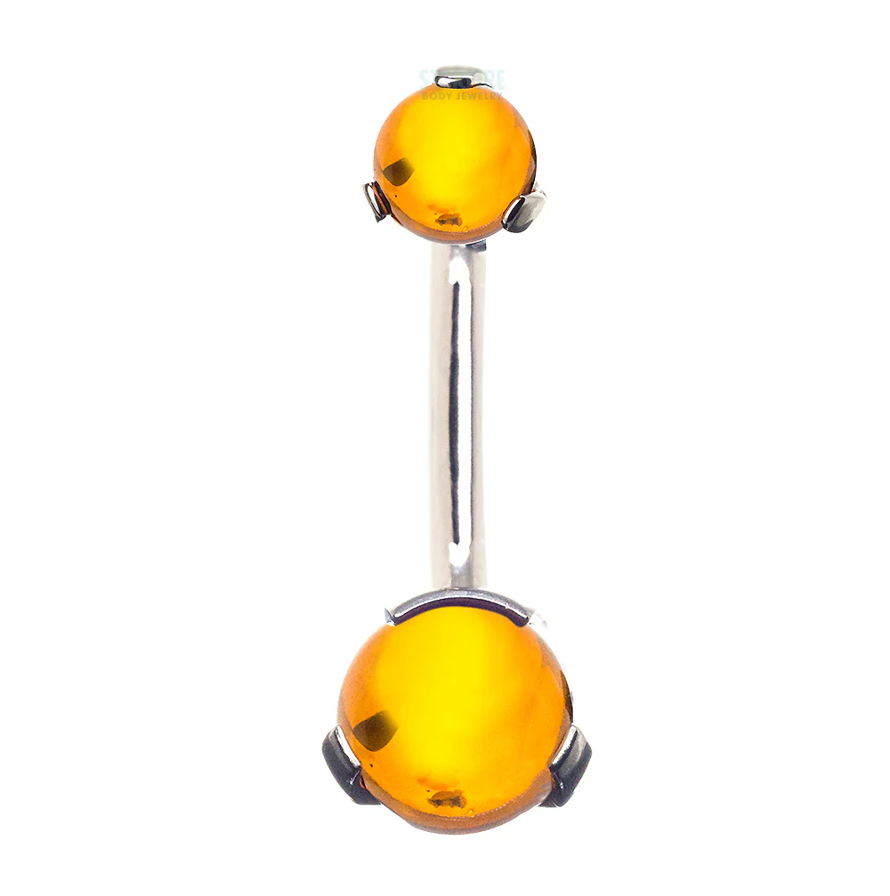 Stone Ball Navel Curve in Prong Setting - Image 6