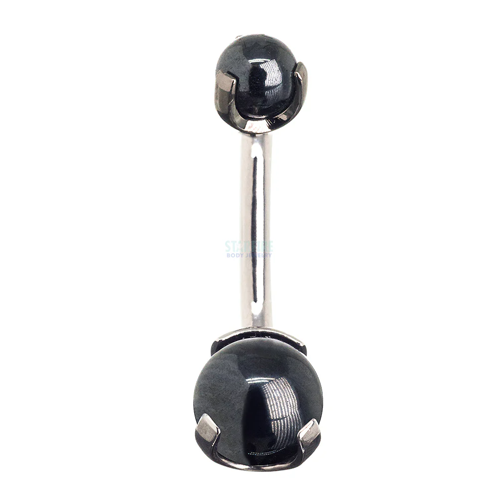 Stone Ball Navel Curve in Prong Setting - Image 9