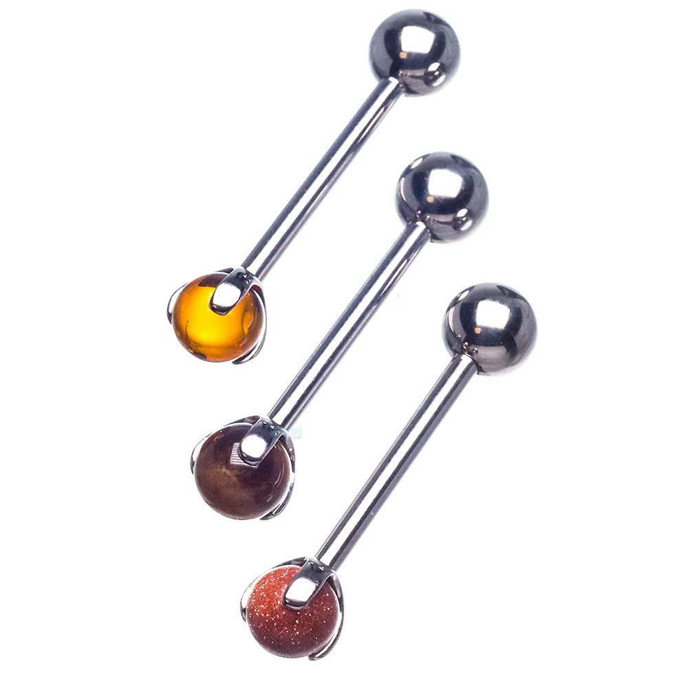 Stone Ball in Prong's Tongue Barbell - Image 3
