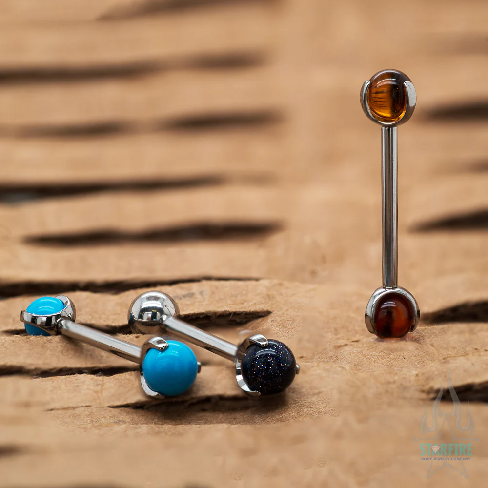 Stone Ball in Prong's Tongue Barbell - Image 4