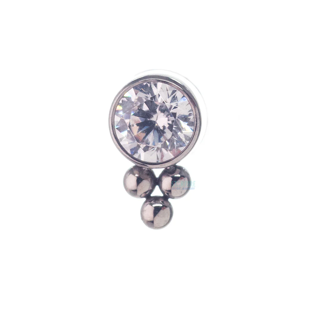 11HT-3 'Haute Couture' 3mm Faceted Gem Bezel Threaded End - Image 3
