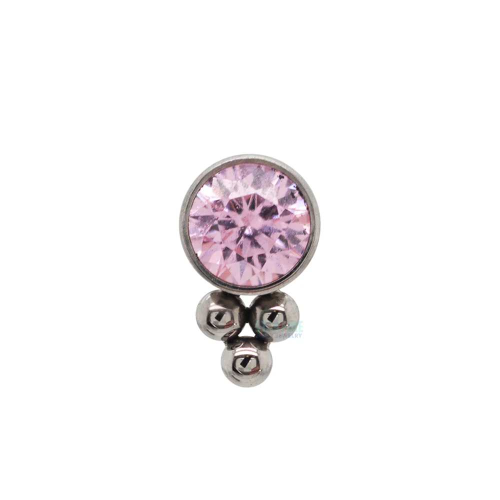 11HT-3 'Haute Couture' 3mm Faceted Gem Bezel Threaded End - Image 4