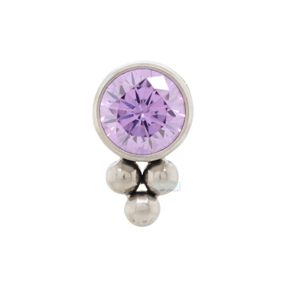 11HT-3 'Haute Couture' 3mm Faceted Gem Bezel Threaded End - Image 5