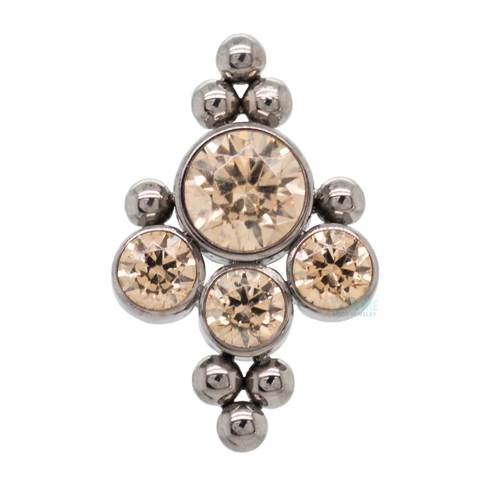 6HT-8B 'Haute Couture' Threaded End with Faceted Gems - Image 4