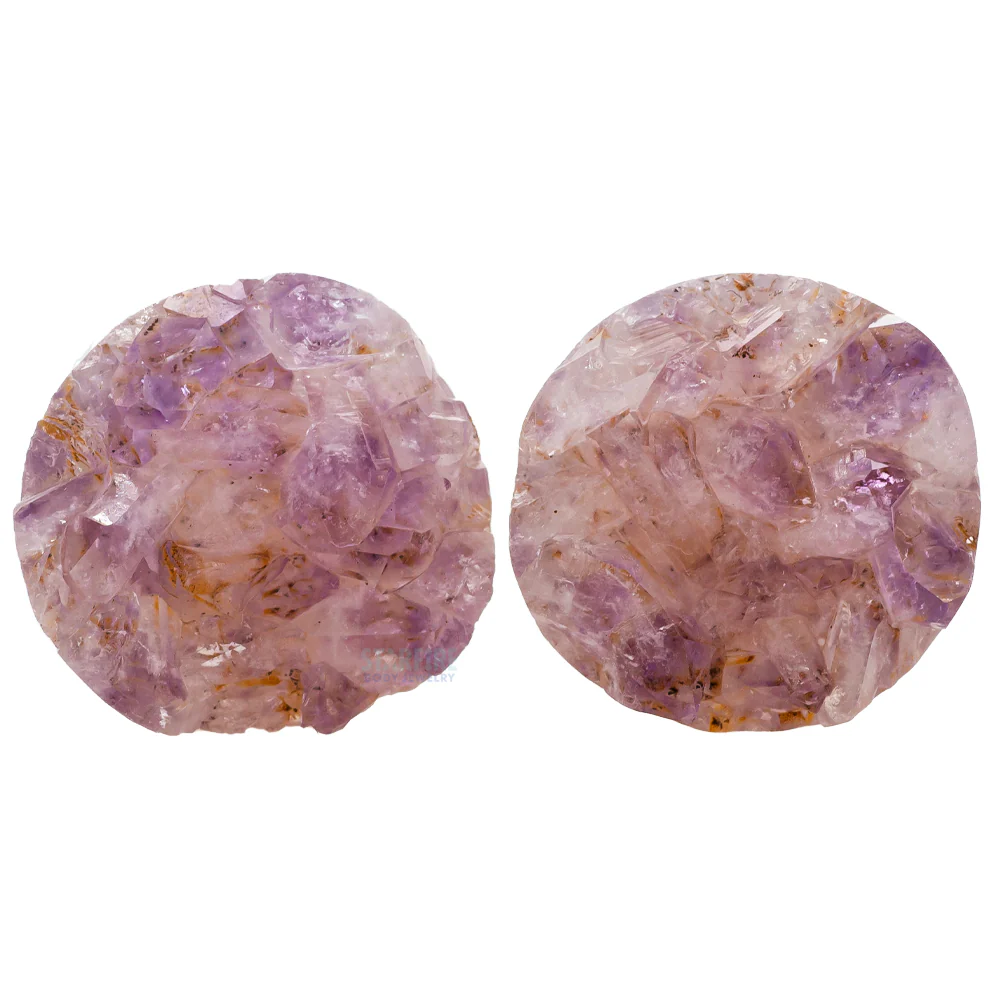 Druzy Rough Amethyst Double Flared Plugs - Image 4