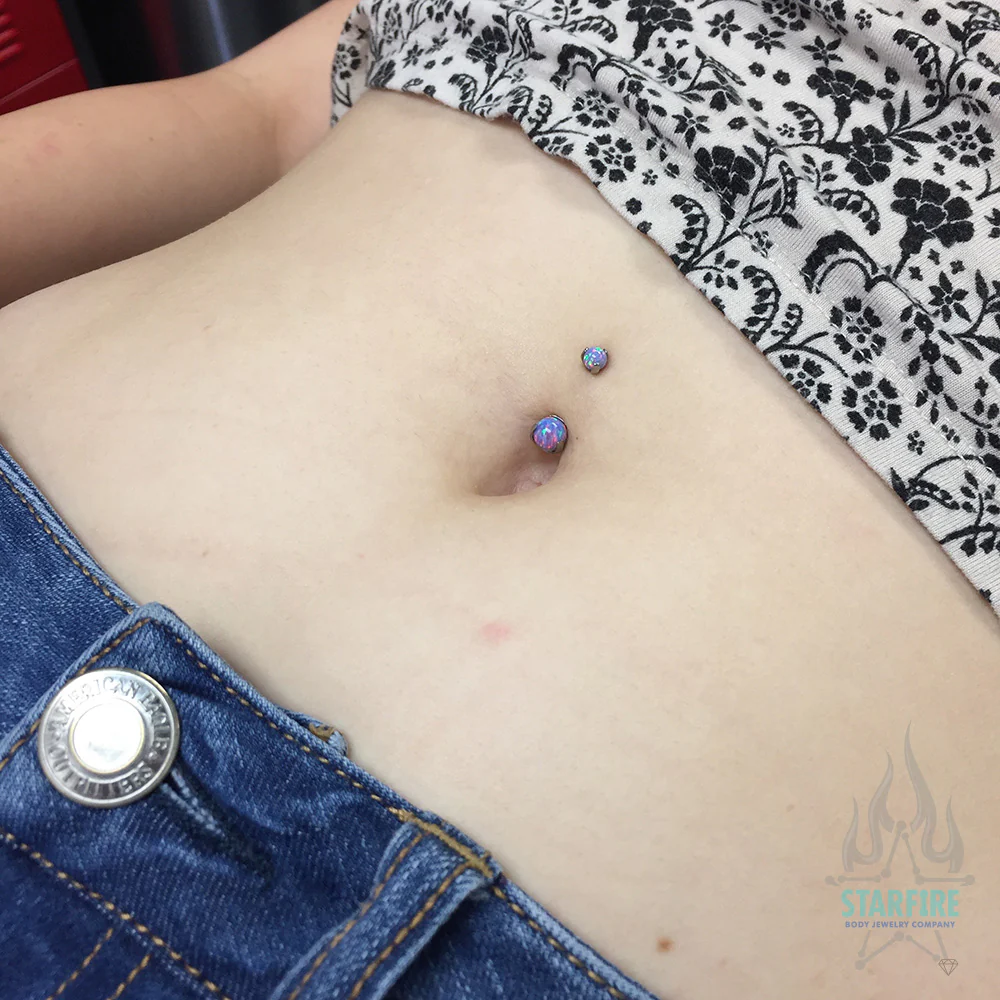 Prong Opal Ball Navel Curve - Image 3