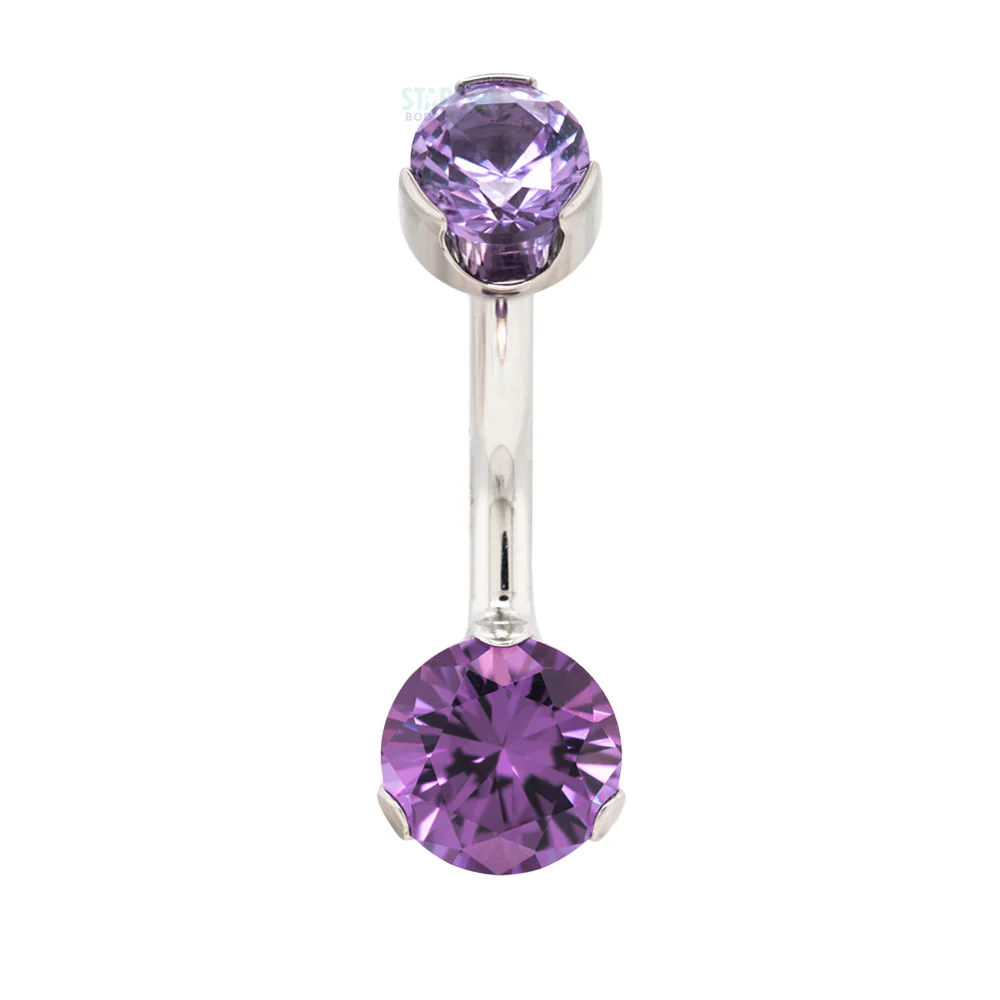 Prong-Set Brilliant-Cut Round Navel Curve - Image 10