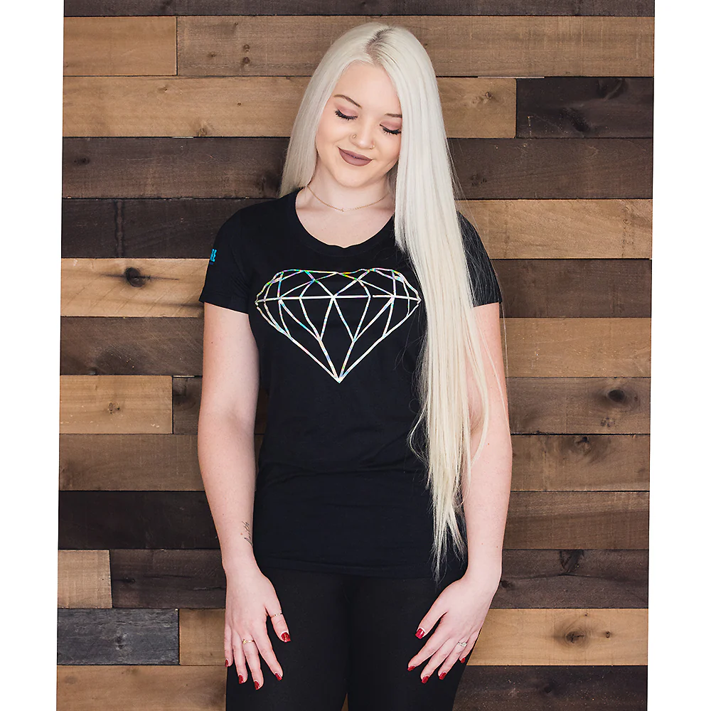 Starfire Body Jewelry Company Holographic Diamond Ladies Tee - Image 6