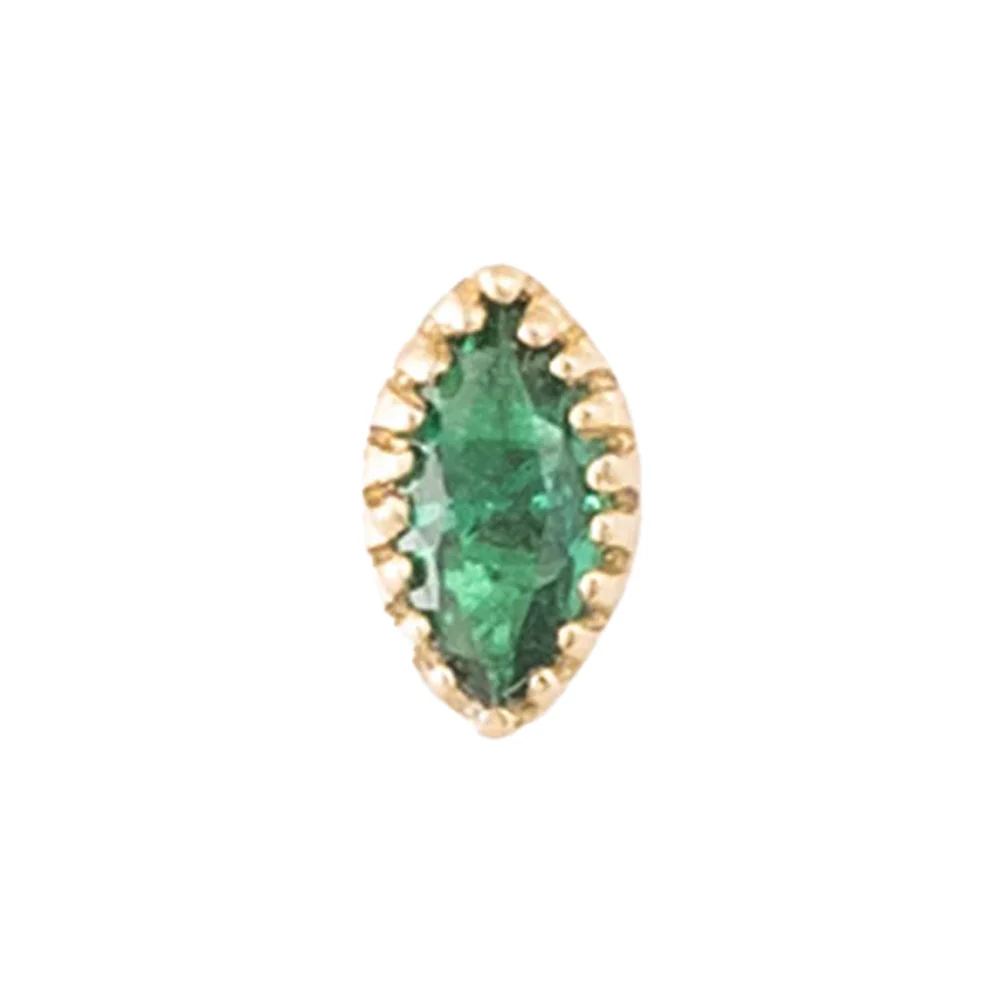 threadless: Marquis Scalloped Pin in Gold with Birthstone Gemstone - Image 10