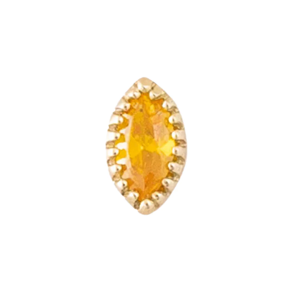 threadless: Marquis Scalloped Pin in Gold with Birthstone Gemstone - Image 15
