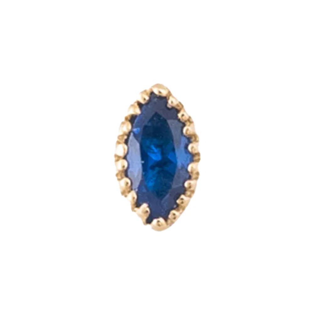 threadless: Marquis Scalloped Pin in Gold with Birthstone Gemstone - Image 5