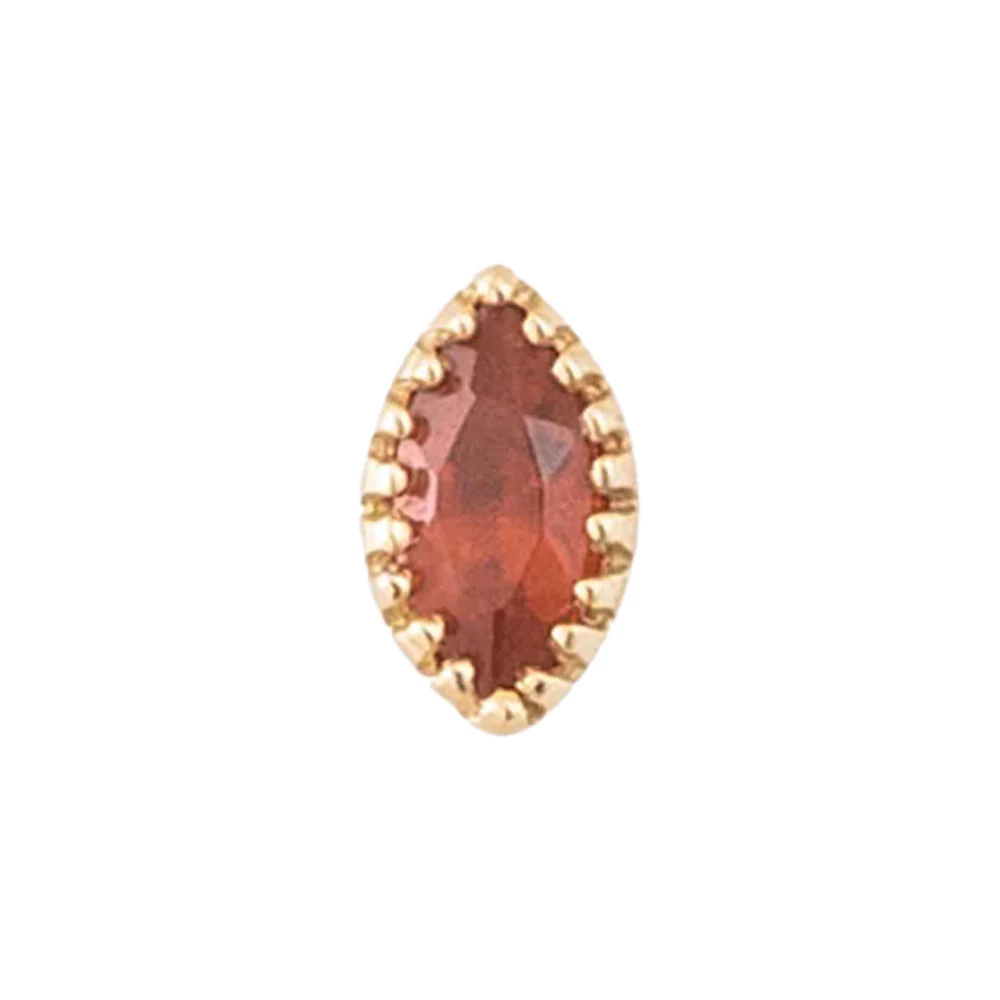 threadless: Marquis Scalloped Pin in Gold with Birthstone Gemstone - Image 6